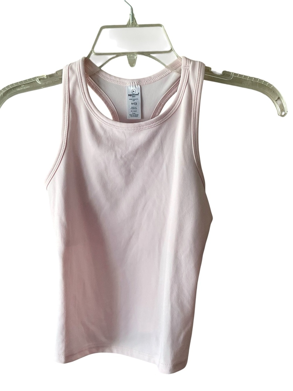 90 Degree By Reflex Light Pink Girls Racerback Tank Top